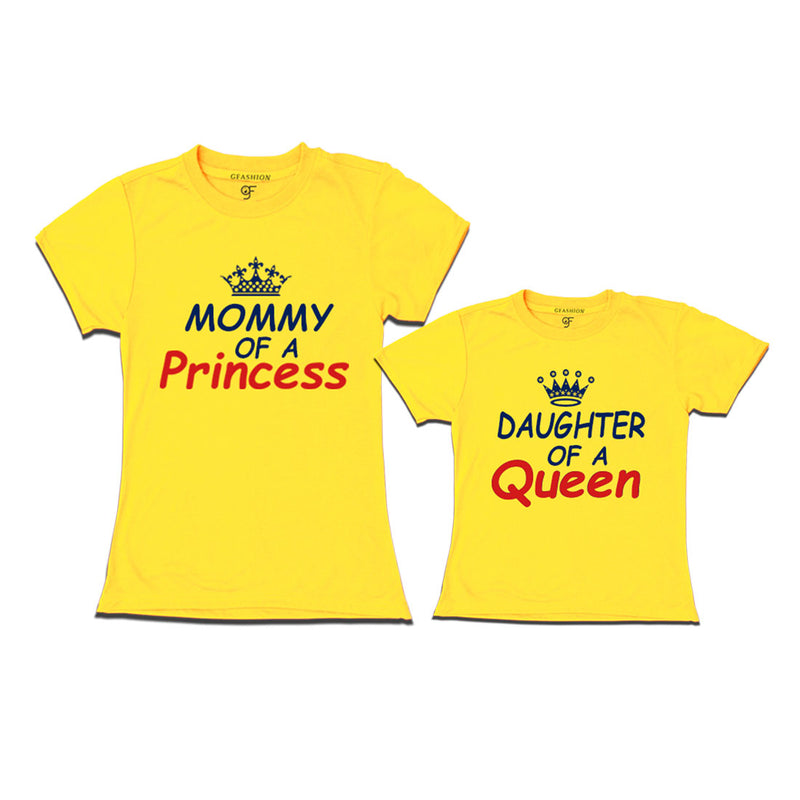 Mommy of a Princess-Daughter of a Queen T-shirts in Yellow Color  available @ gfashion.jpg