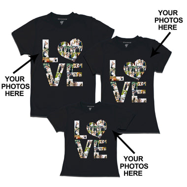 Photo Design with Love Customized Dad,Mom and Daughter T-shirts in Black Color available @ gfashion.jpg
