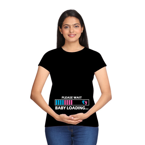 Please Wait Baby Loading Maternity T-shirts in Black Color available @ gfashion.jpg