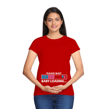 Please Wait Baby Loading Maternity T-shirts in Red Color available @ gfashion.jpg