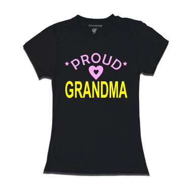Proud Grandma t-shirt Black Color-gfashion