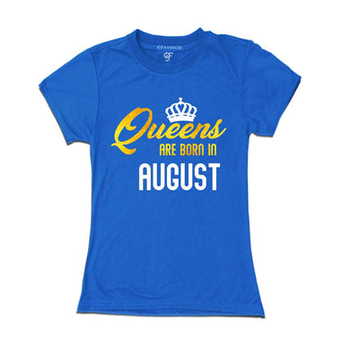 Queens are born in August T-shirts-Blue-Gfashion