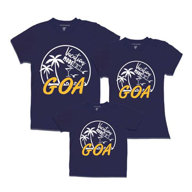 Vacation Mode On Goa dad mom son T-shirts -navy-gfashion