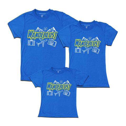 Wanderlust T-shirts for Dad Mom and Daughter in Blue Color avilable @ gfashion.jpg