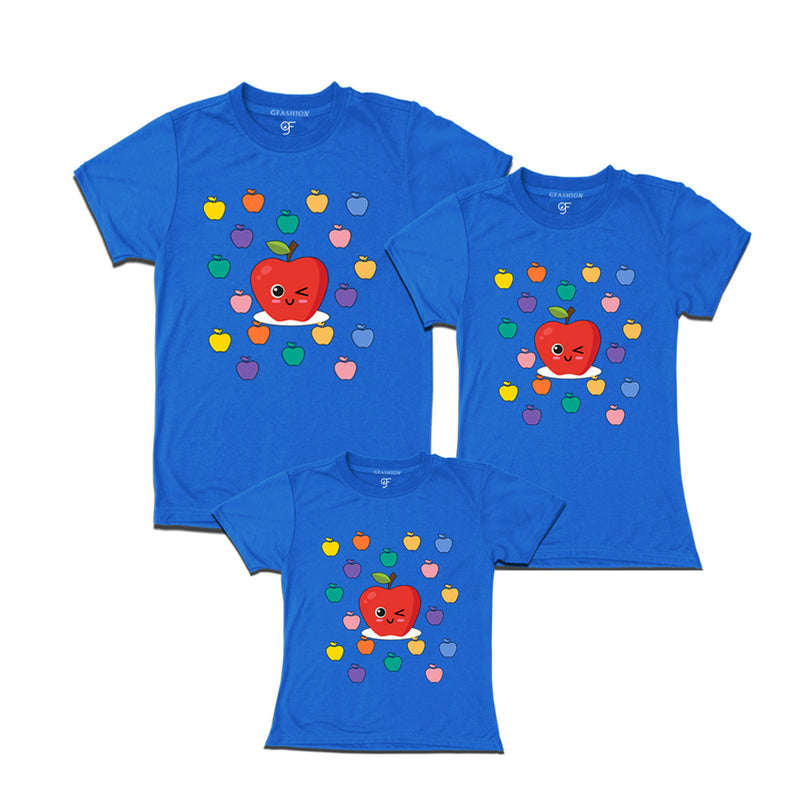 apple t shirts for Dad,mom and Daughter in Blue Color available @ gfashion.jpg
