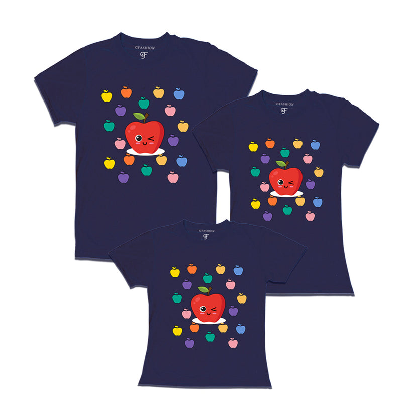 apple t shirts for Dad,mom and Daughter in Navy Color available @ gfashion.jpg