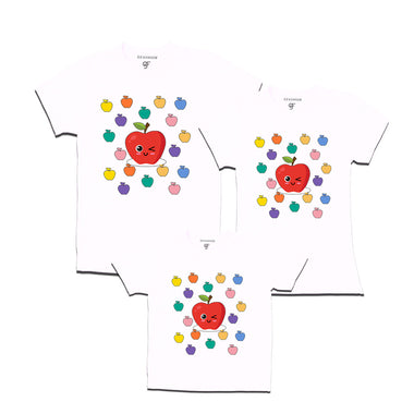 apple t shirts for Dad,mom and Son in White Color available @ gfashion.jpg