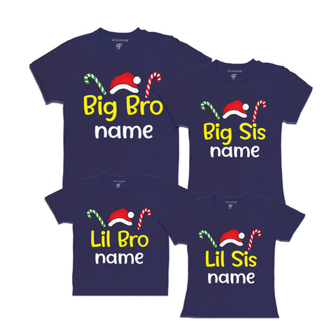 siblings T-shirts For Christmas Name customize