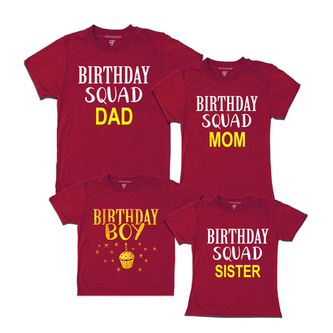 Birthday boy t shirts with squad