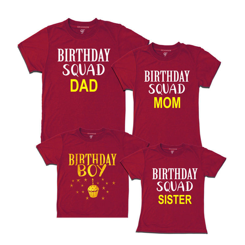 Birthday boy t shirts with squad