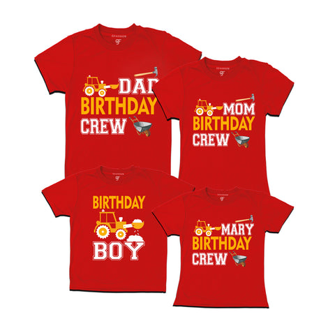 Construction-Earth Mover Theme Birthday T-shirts for Family