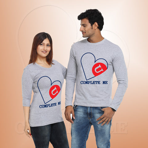 buy u complete me full sleeve couple t shirts online india