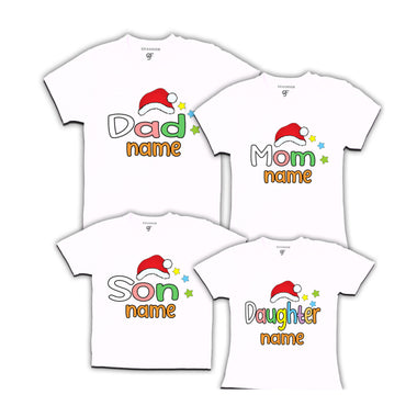 santa cap design tshirts with relationshio and name customize