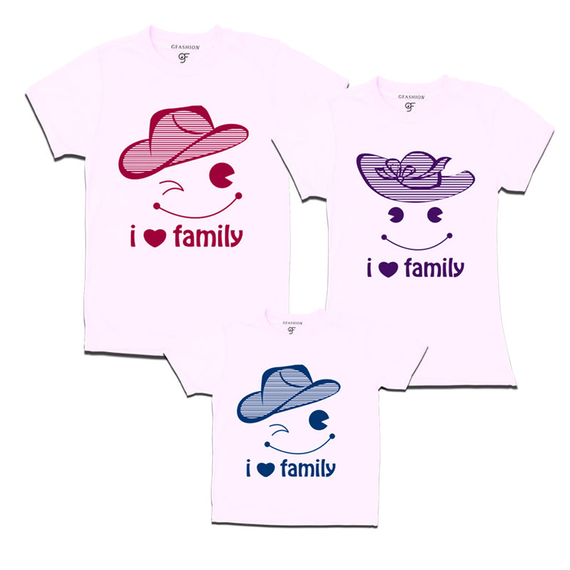 i love family smile tees for 3
