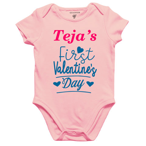 first valentine's day Name customized rompers/bodysuit/onesie