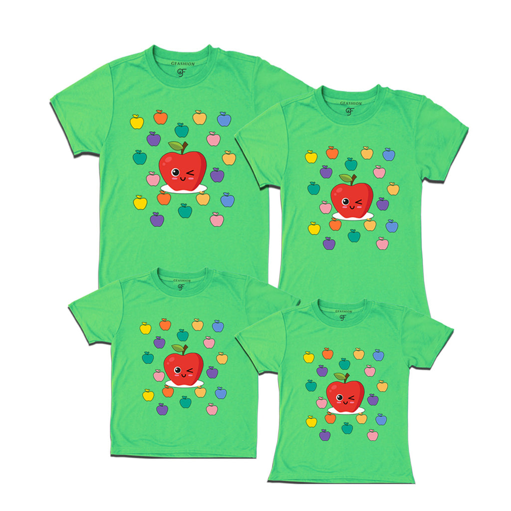 funny apple matching t shirts for family set of 3 4 and 5 GFASHION