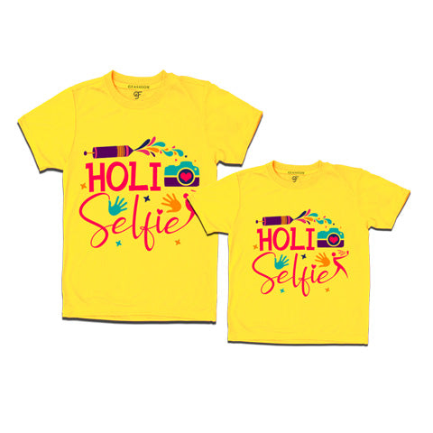 Holi Selfie T shirts for couples and family