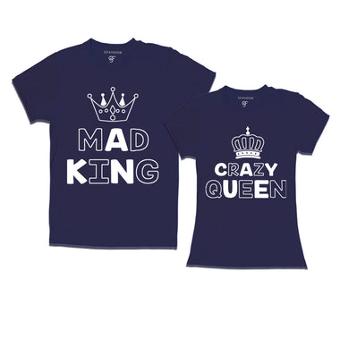 mad king crazy queen couple t shirts