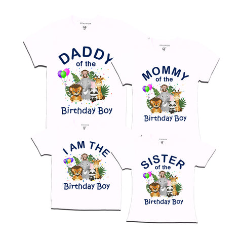 Jungle-Animal Birthday Theme T-shirts for Family
