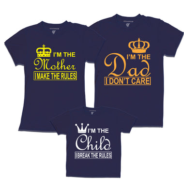 Mother rules tees dad mom and daughter