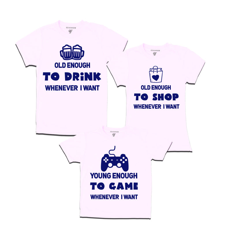 matching family t-shirt for enough family set of 3 dad mom and girl