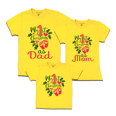 my first Christmas as a dad-mom-baby t shirts