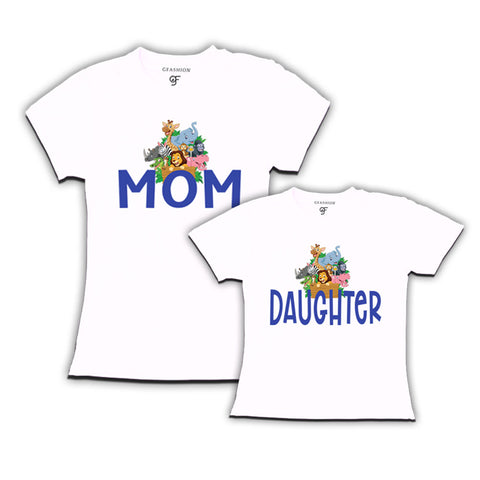 Mom daughter Safari animal printed Combo T-shirts