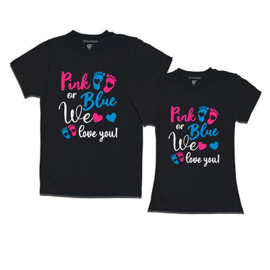 Pink or Blue We Love You T-shirts For Couple