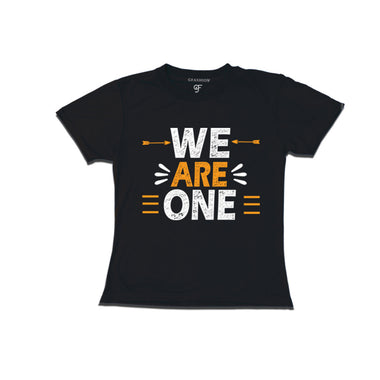 we-are-one-printed-girls-t-shirts-for-family-vacation-and-get-together-party-gfashion-tshirts-india-black-color-t-shirts