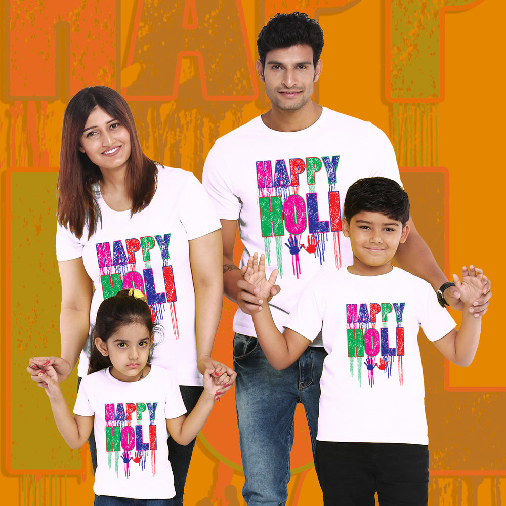 buy happy holi t shirts for couple-family online india – GFASHION