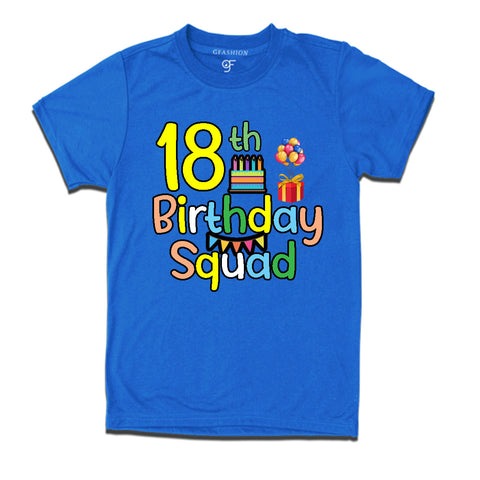 18th birthday squad t shirts