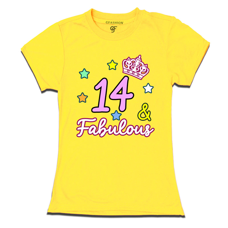 14 & Fabulous birthday girl t shirts for 14th birthday