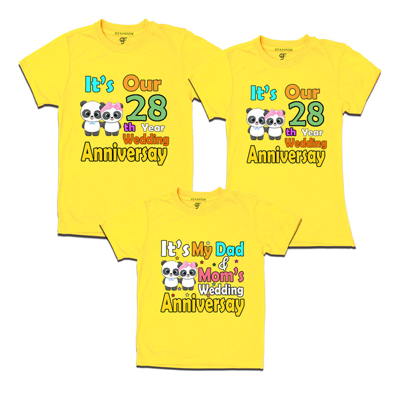 It's our 28th year wedding anniversary family tshirts.