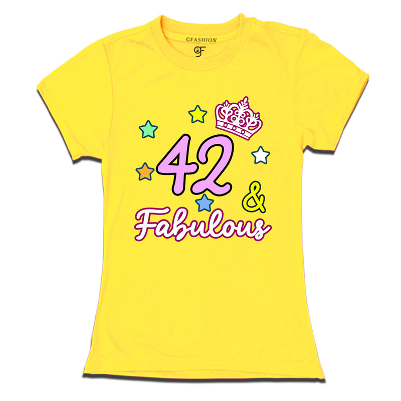 42 & Fabulous birthday women t shirts for 42nd birthday