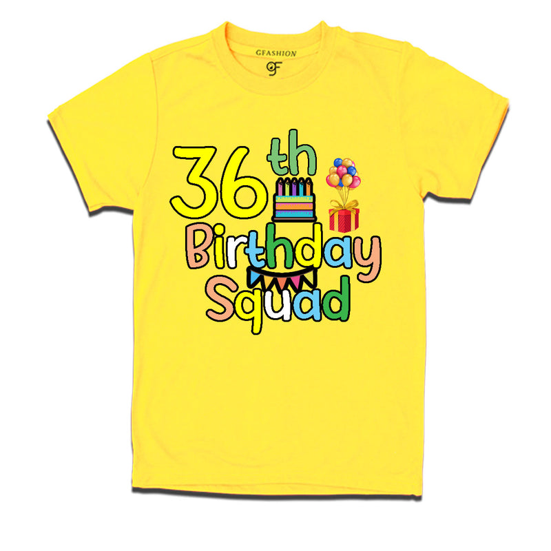 36th birthday squad t shirts