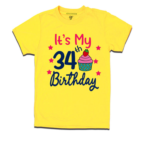 it's my 34th birthday tshirts for  men's and women's