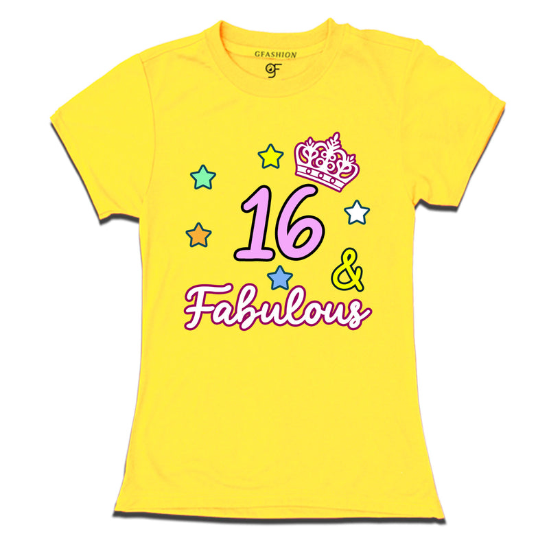 16 & Fabulous birthday girl t shirts for 16th birthday