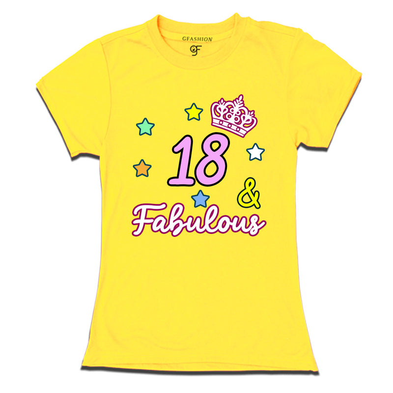 18 & Fabulous birthday girl t shirts for 18th birthday