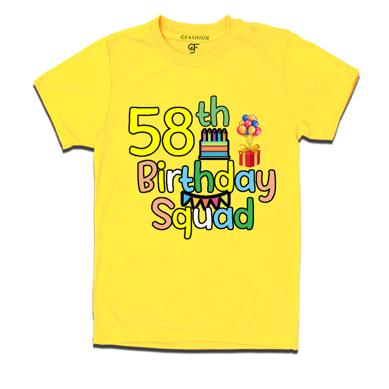 58th birthday squad t shirts