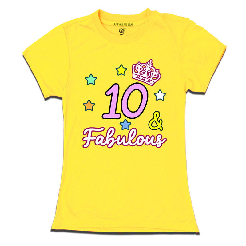 10 & Fabulous birthday girl t shirts for 10th birthday