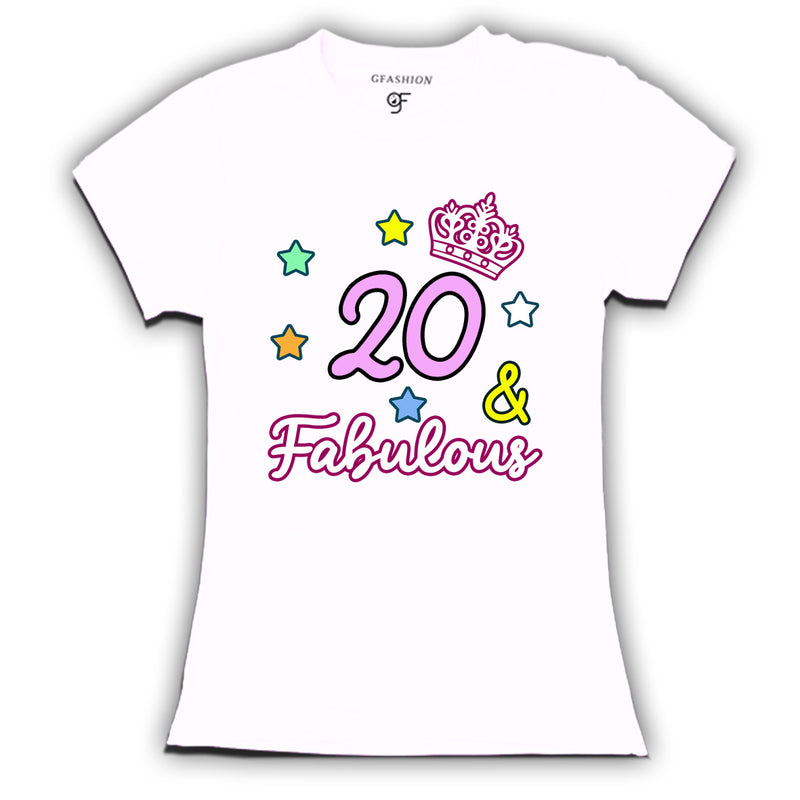 20 & Fabulous birthday girl t shirts for 20th birthday