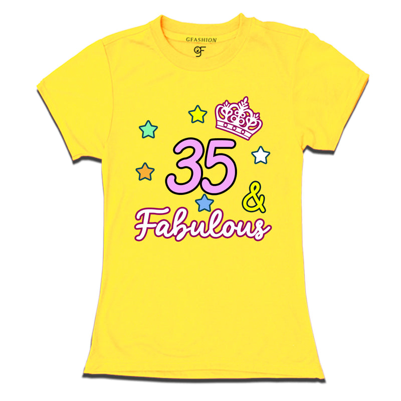 35 & Fabulous birthday women t shirts for 35th birthday