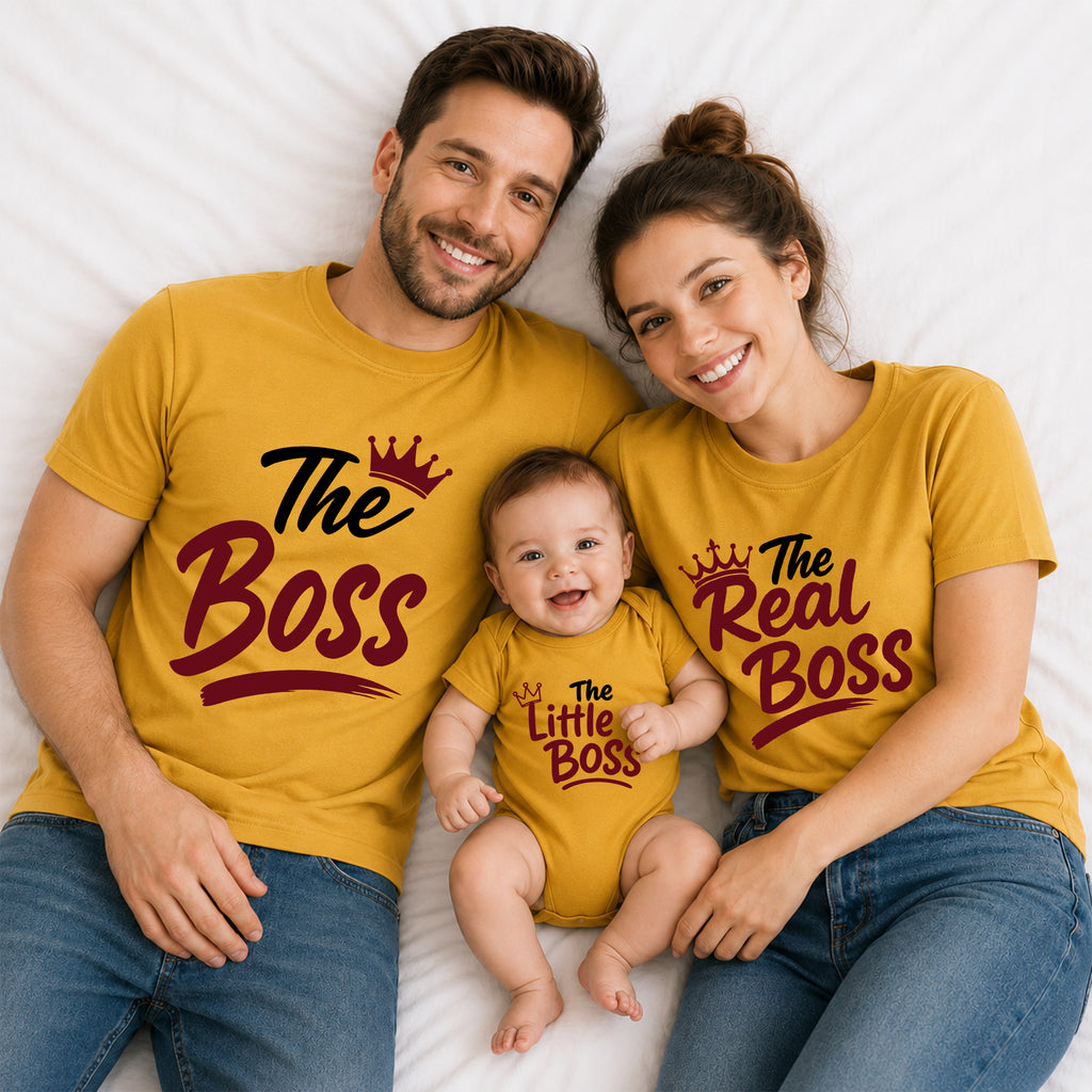 The Boss Little Boss Real Boss Matching Family T-Shirts