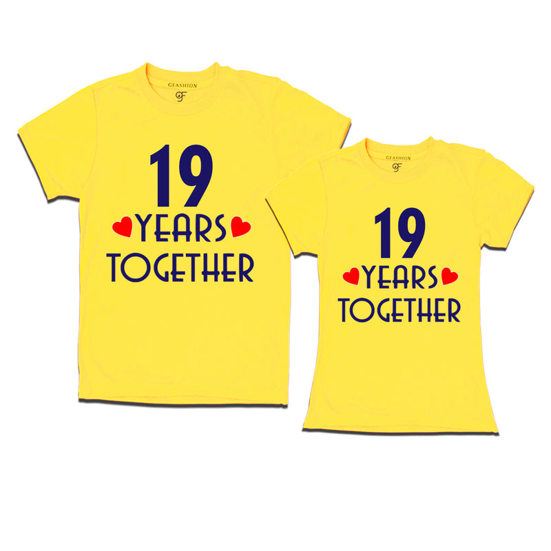 19 years together wedding anniversary couple t-shirts