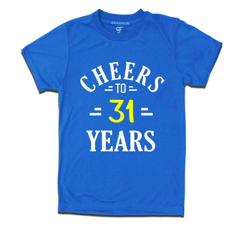 Cheers to 31 years birthday t shirts for 31st birthday