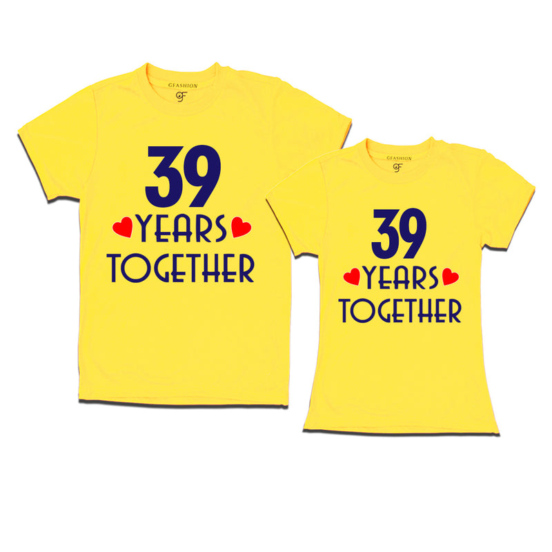 39 years together wedding anniversary couple t-shirts