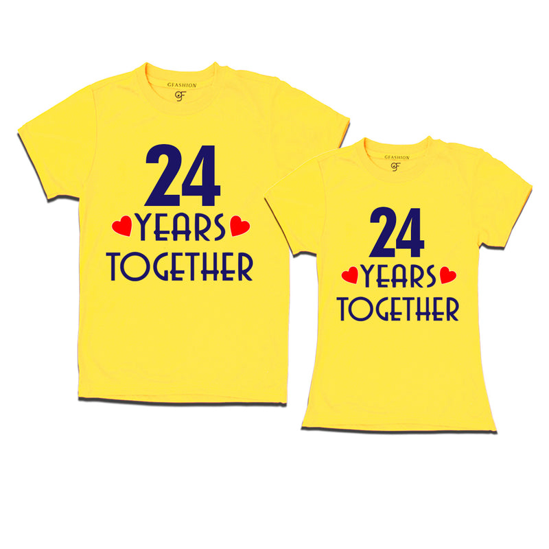 24 years together wedding anniversary couple t-shirts