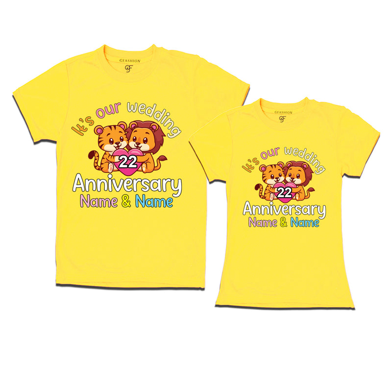 Its our wedding 22nd anniversary lovely couples name customize t-shirts