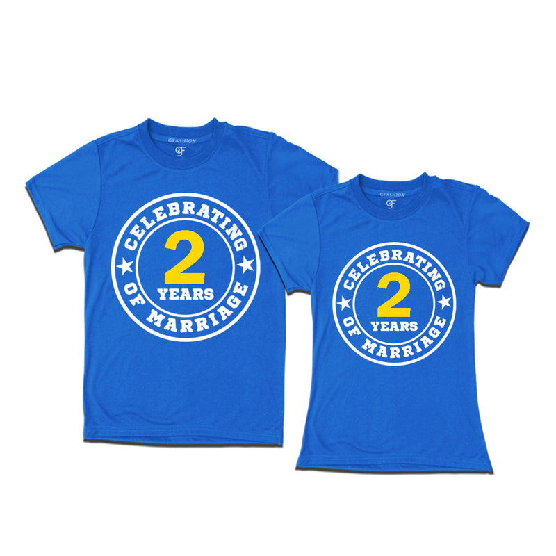Celebrating 2 years of marriage couple t shirts