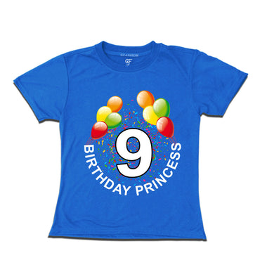 Birthday princess t shirts for 9th birthday
